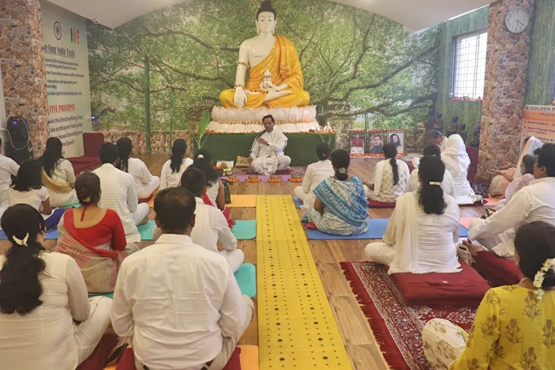Meditation gathering at Lama Fera Monastery Pune